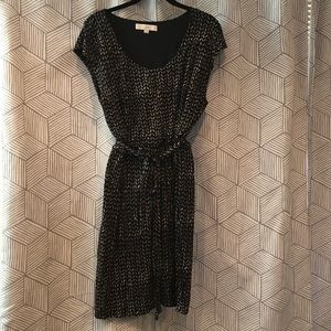 Loft black and cream dress